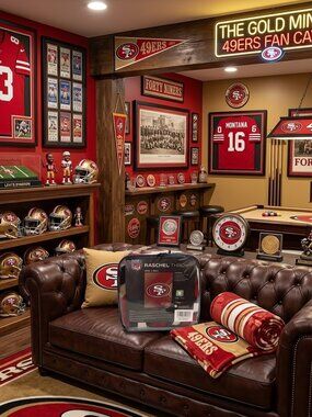 NWT Official NFL SF 49ERS Team Raschel Throw Blanket 60x80 Twin